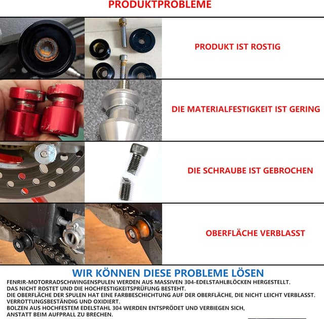 Thumbnail 1 de FENRIR Motorrad Schwingenadapter M10xP1.25