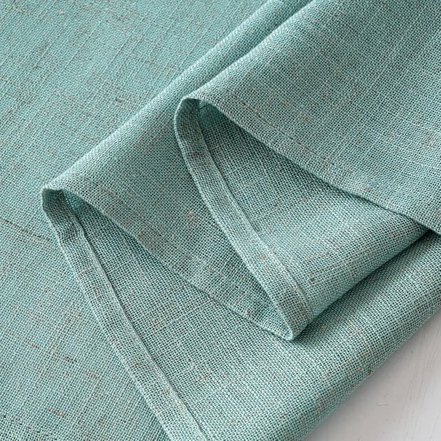 Detalle de EMEMA Leinenvorhang mit Ösen (Voile/Leinenoptik), türkis, 2er-Set 140x300 cm