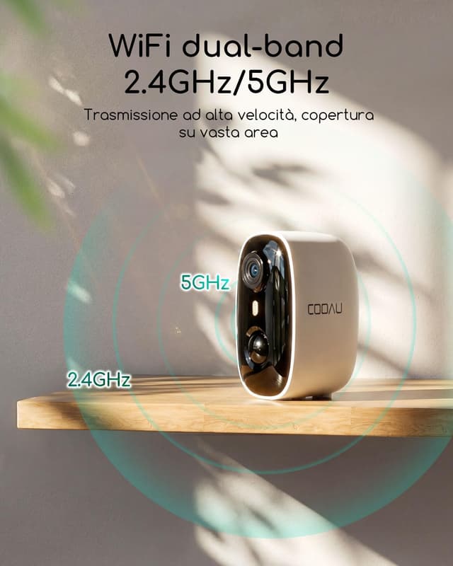 Thumbnail 6 de COOAU 4MP Kit Telecamera Wi‑Fi esterna con pannello solare, 2 telecamere e scheda 64GB