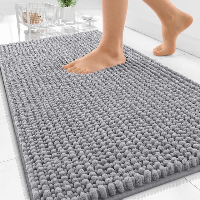 Detalle de OLANLY Thick Bathroom Rugs 30x20 Chenille