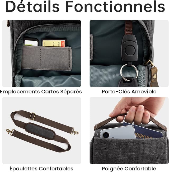 Thumbnail 6 de S-ZONE sac pour appareil photo petit réflex numérique (nailon hydrofuge) avec séparateur amovible