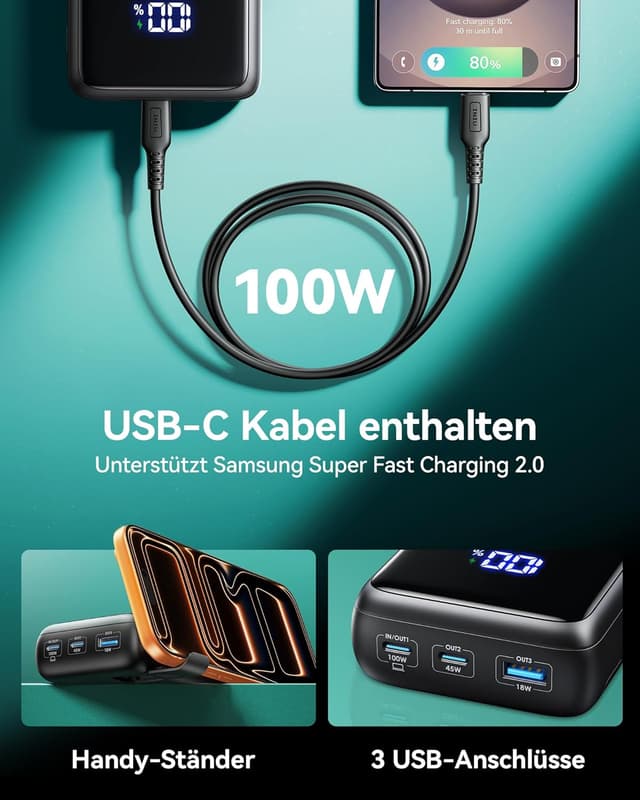 Detalle 2 de INIU Laptop Power Bank 25.000 mAh