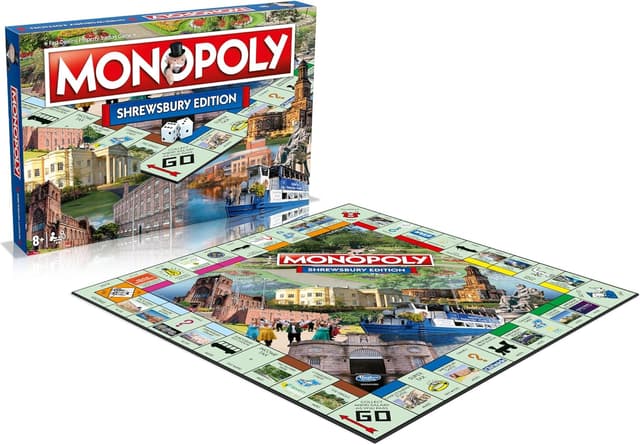 Detalle 2 de Winning Moves Shrewsbury Town Monopoly board game – Advance to Concord College & trade your way to success