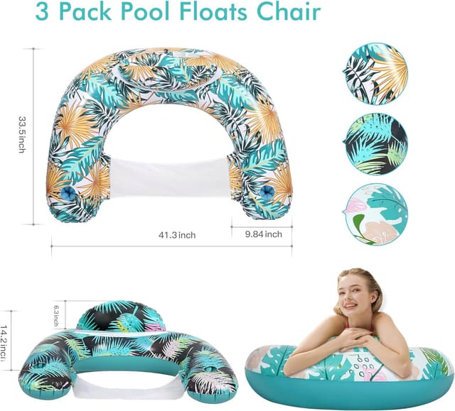 Thumbnail 6 de OKSUWATER 3-Pack Adult Pool Floats with Two Cup Holders