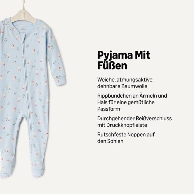 Detalle de Amazon Essentials x Sofia Grainge Damen Langärmeliges Henley-Pyjama-Set mit durchgehendem Reißverschluss