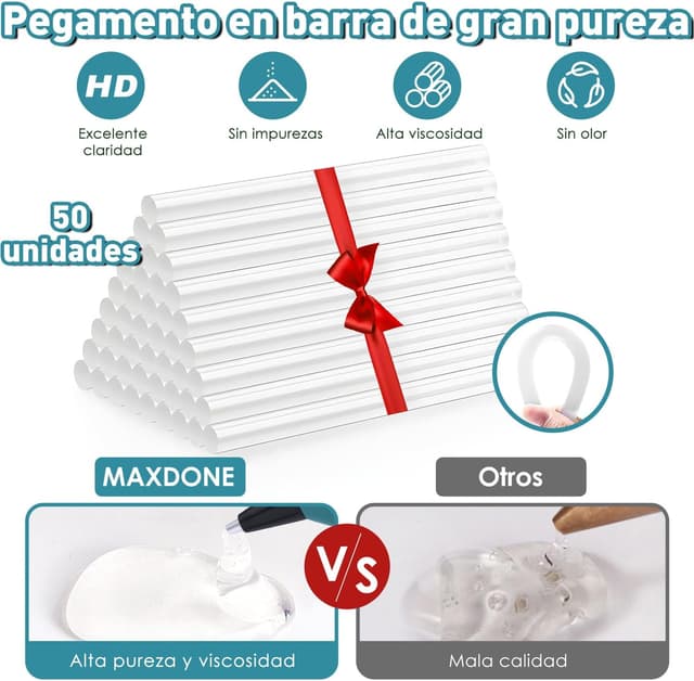 Detalle de MAXDONE Pistola Silicona Caliente 60W con 50 barras