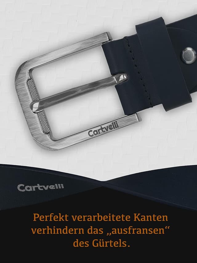 Detalle de Cartvelli Premium Ledergürtel Herren Echtleder 40 mm Made in Germany in Geschenkbox