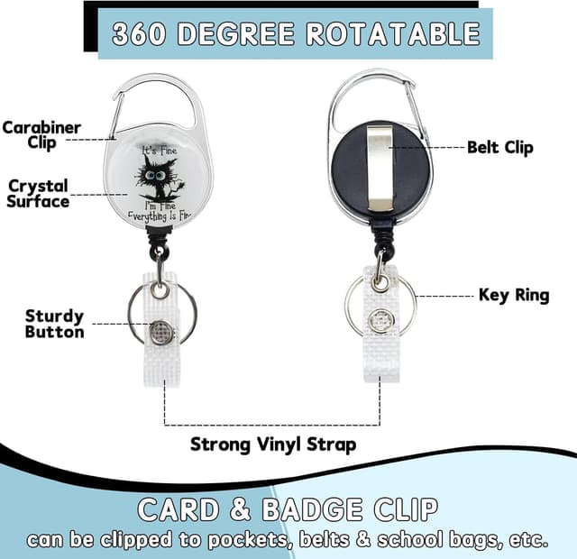 Detalle de ID Badge Holder with Detachable Lanyard & Retractable Badge Reel (with Cat Neck Lanyard)