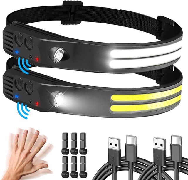 Detalle de Head Torch Rechargeable 2-Pack with Motion Sensor