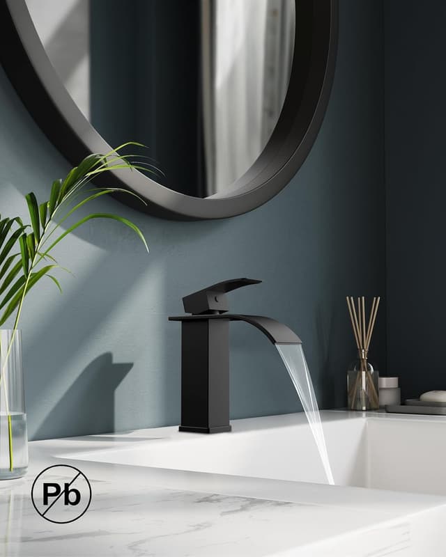 Detalle 2 de FORIOUS Wasserhahn Bad Schwarz 110 mm đ°