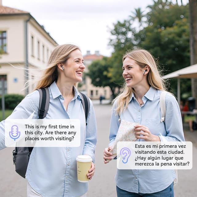 Detalle de BEARTAIN MS106 AI translation earbuds