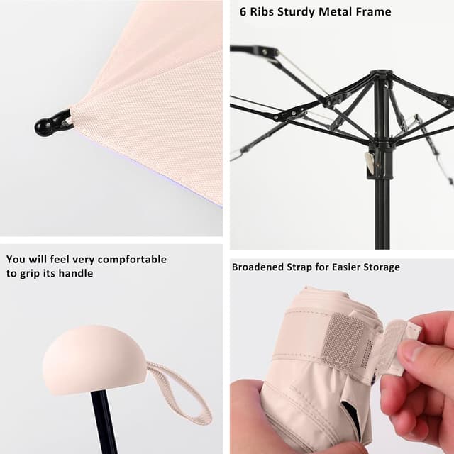 Thumbnail 6 de BAODINI Travel Mini Umbrella for Purse with Case (UPF 50+ UV Protection) – small compact pocket umbrella