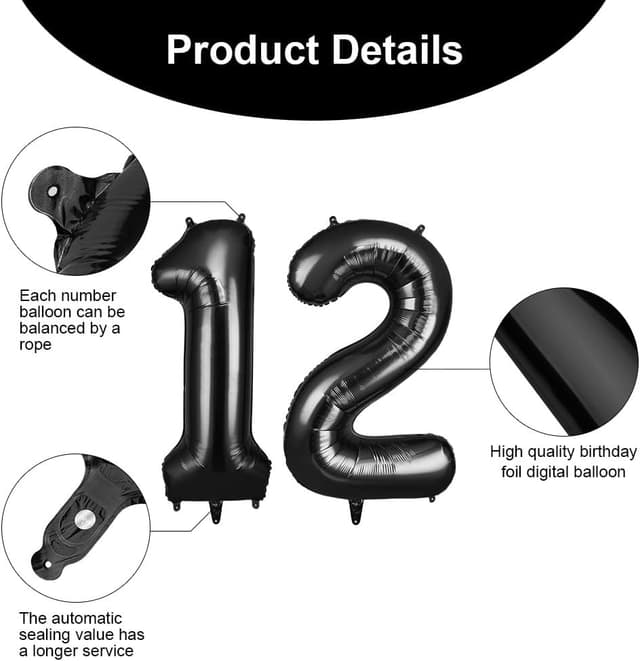 Thumbnail 2 de 40 Inch OFFCUP Number 12 helium balloon