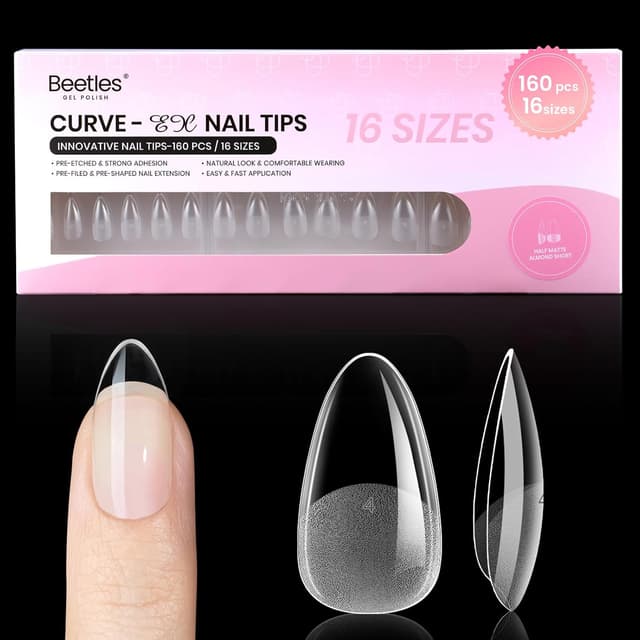 Thumbnail 6 de Beetles Nail Tips Kit Almond (504 Nagelspitzen) mit Mini-UV/LED-Lampe, Klebe-Gel und Nail Glue