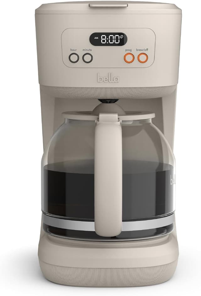 Detalle de BELLA 12 Cup Programmable Coffee Maker with Easy LCD Display, Auto Shutoff & Pause-and-Serve (900W)
