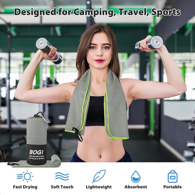 Thumbnail 5 de BOGI Microfibre Quick Dry Gym Towel 152x76cm