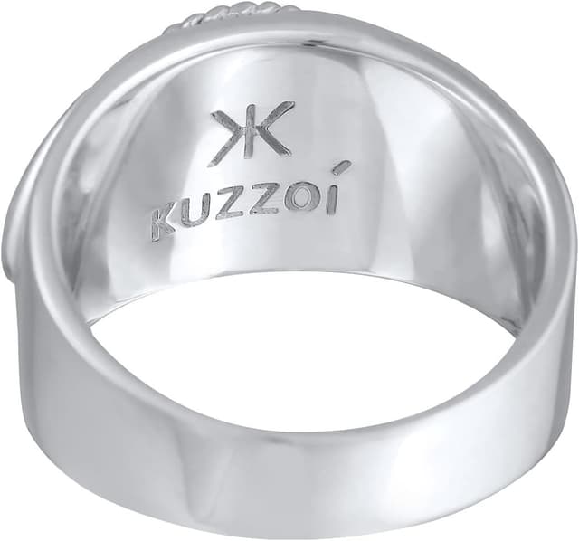 Detalle 2 de Kuzzoi Siegelring Herrenring mit Howlith (10 mm) und 925 Sterling Silber – oval, vintage, Ringgröße 60–66