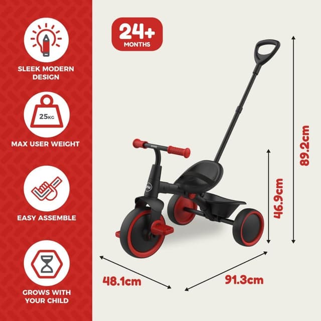 Detalle de TP Zoomee 2 in 1 Trike – Firecracker with shock resistant wheels