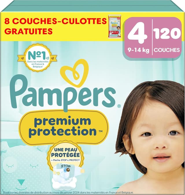 Imagen de Pampers Premium Protection Taille 4 — 120 couches 🧷 en OfertitasTOP