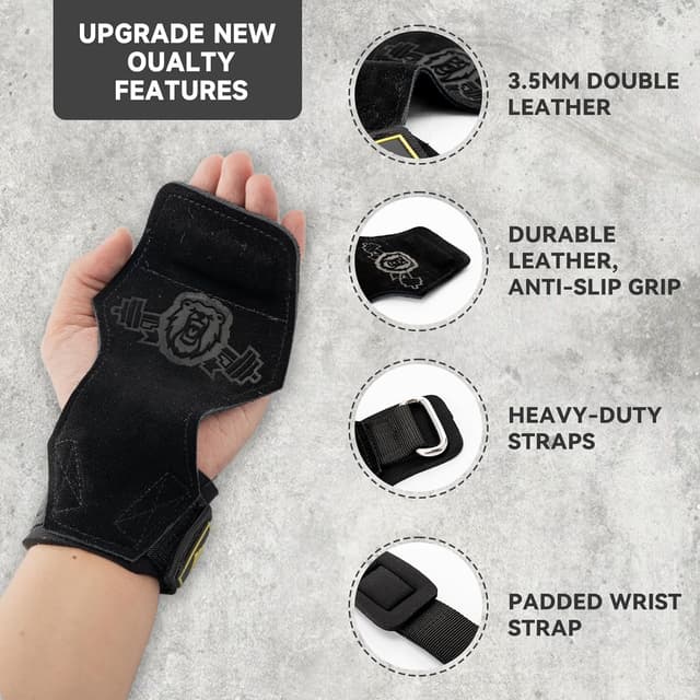 Thumbnail 1 de MANUEKLEAR Gym Straps Double Leather 1 pair