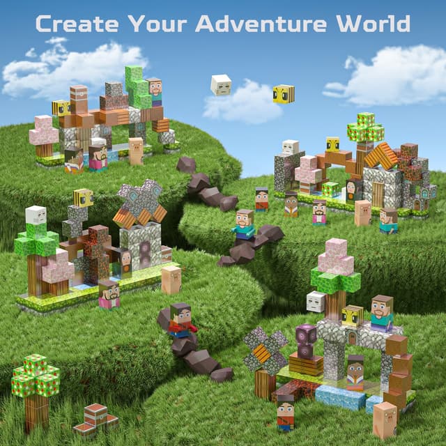 Detalle de Kryzomat 100PCS Magnetic Blocks (Magnet Tiles Cubes) for Kids Age 3+