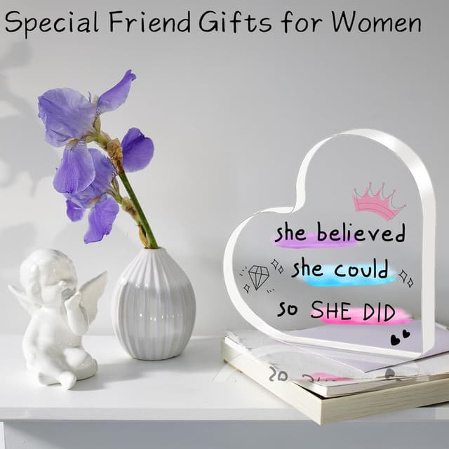 Thumbnail 5 de Heart Shaped Acrylic Plaque 10×10×1 cm for Her