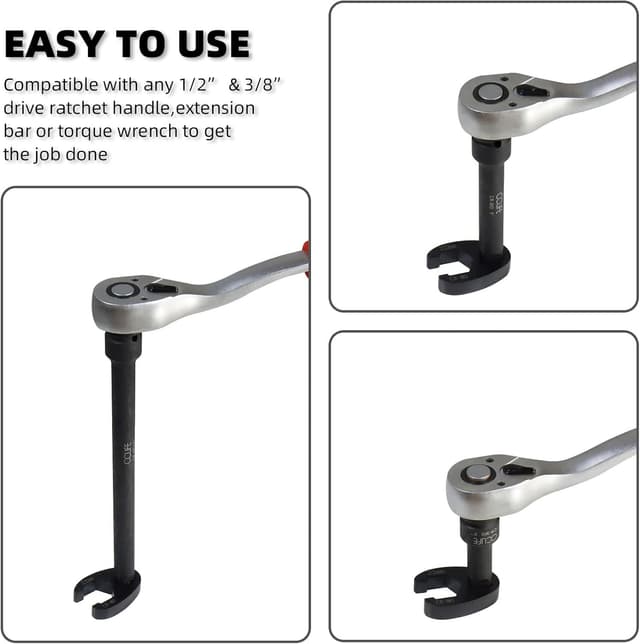 Detalle de Set 19 chiavi a zampa di gallo CCLIFE con attacco esterno quadrato 1/2" e 3/8" (8–32 mm)