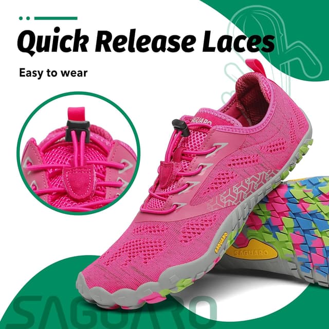 Detalle de SAGUARO Unisex Barfußschuhe – leichte, atmungsaktive Zero-Drop Trail- und Trainingsschuhe