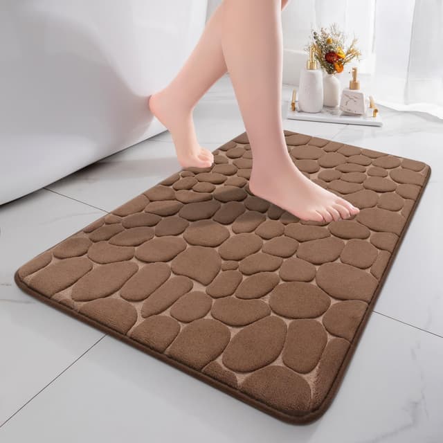 Detalle de chakme Badematte aus Memoryschaum (50x80 cm) mit rutschfester Unterseite, braun