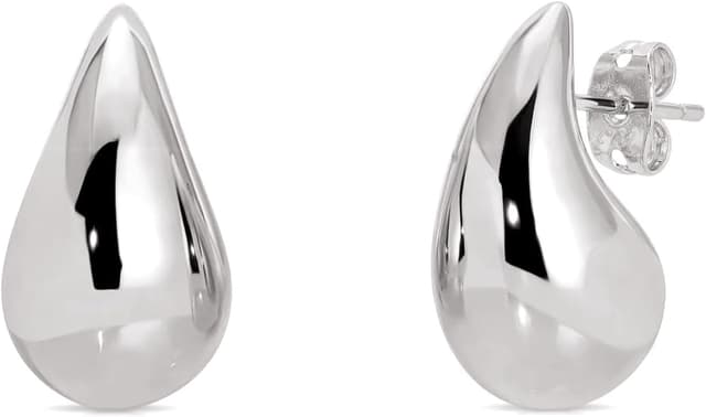 Thumbnail 6 de Tropfenohrringe für Frauen – dicke Gold-Chunky Creolen aus Messing (ohne Edelstein)