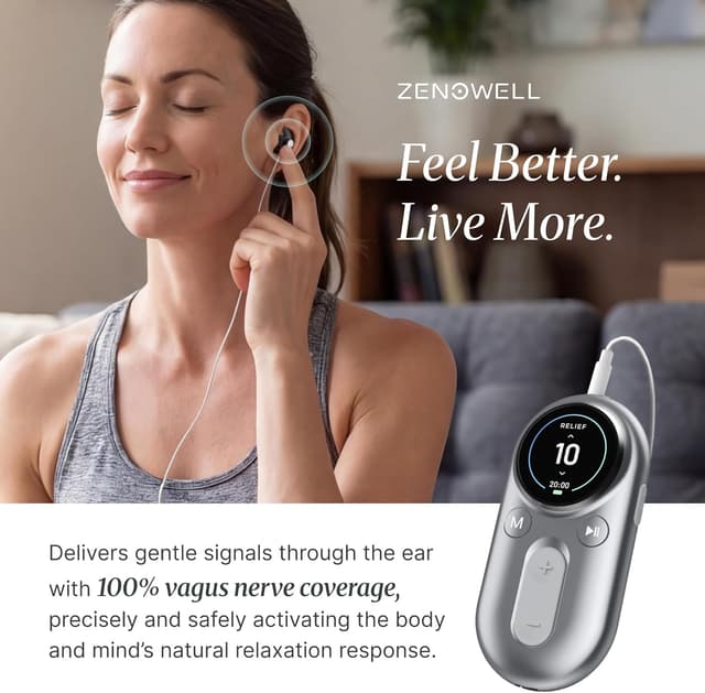 Detalle 2 de ZenoWell Luna Vagus Nerve Stimulator ear relaxation device with 4 modes