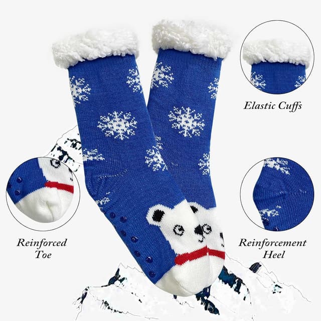 Detalle de LOFIR chaussettes chaussons femme thermiques antidérapantes motif animal – taille 35-41 (1 paire)