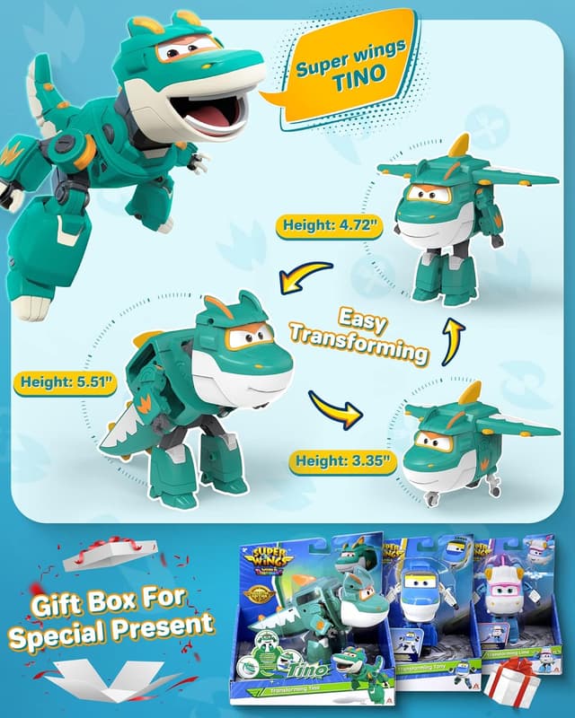 Thumbnail 4 de Super Wings Tino Verwandlung 20 cm