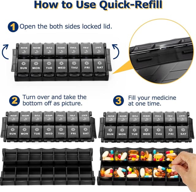 Thumbnail 4 de XL Large Weekly Pill Organiser 14 Day