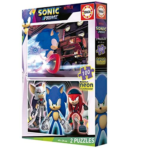 Thumbnail 4 de Educa Sonic Prime Neon 🧩 Set de 2 Puzzles 100 Piezas Brillantes +6 Años