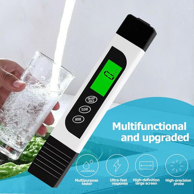 Detalle 2 de QNCIGER 3-in-1 Digital Water Quality Tester (TDS, EC & Temperature) for Aquariums, Pools & Hydroponics