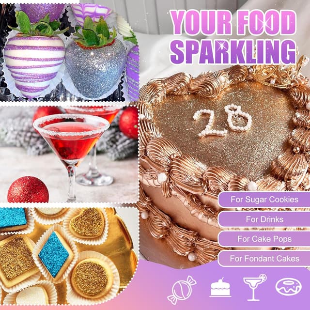 Thumbnail 3 de Essbarer Glitzer Set 4 Farben für Torten 🍰