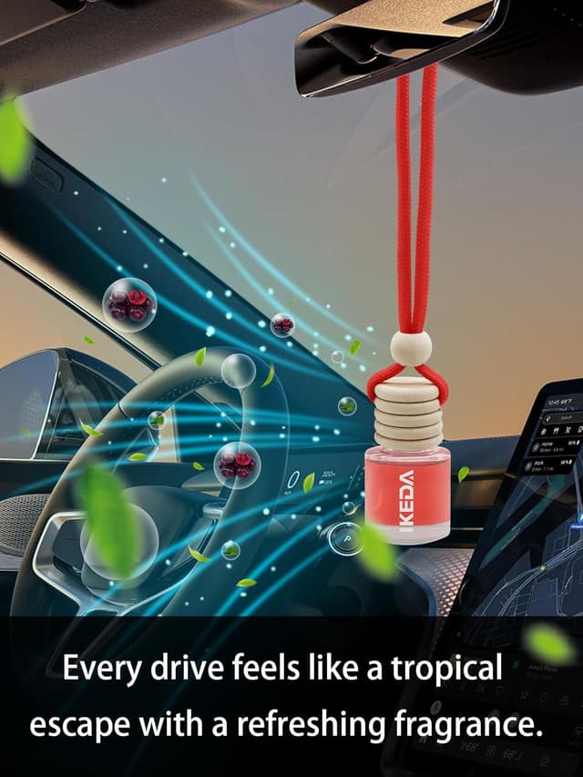 Detalle de Ikeda Auto-Lufterfrischer mit Clip, 45+ Tage Duft, 10 ml – für Auto und Zuhause
