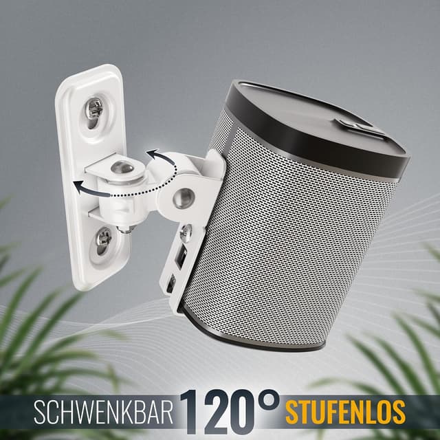 Detalle de RICOO 1x Lautsprecher-Wandhalterung für Sonos Play:1 (Gen 2) LH431-W – schwenk- & neigbar