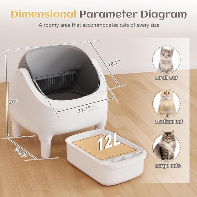 Thumbnail 1 de JUMMICO Smart Self-Cleaning Cat Litter Tray 12L