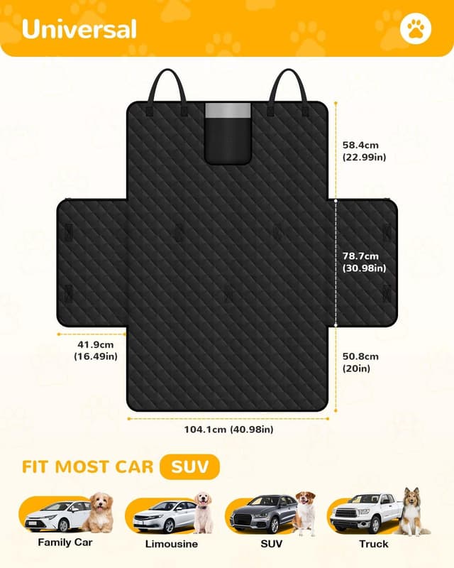 Detalle de Lekespring Kofferraumschutz für Hunde – wasser- & kratzfeste Schutzmatte mit Seiten- und Ladekantenschutz