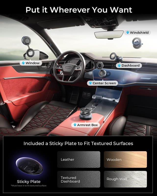 Detalle 2 de MRGLAS Vakuum Magnet Autohalterung 360°