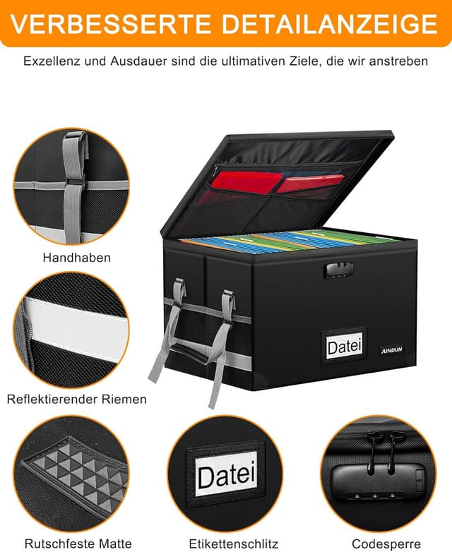 Thumbnail 2 de JUNDUN Akten Organizer Box 40x34x26 cm