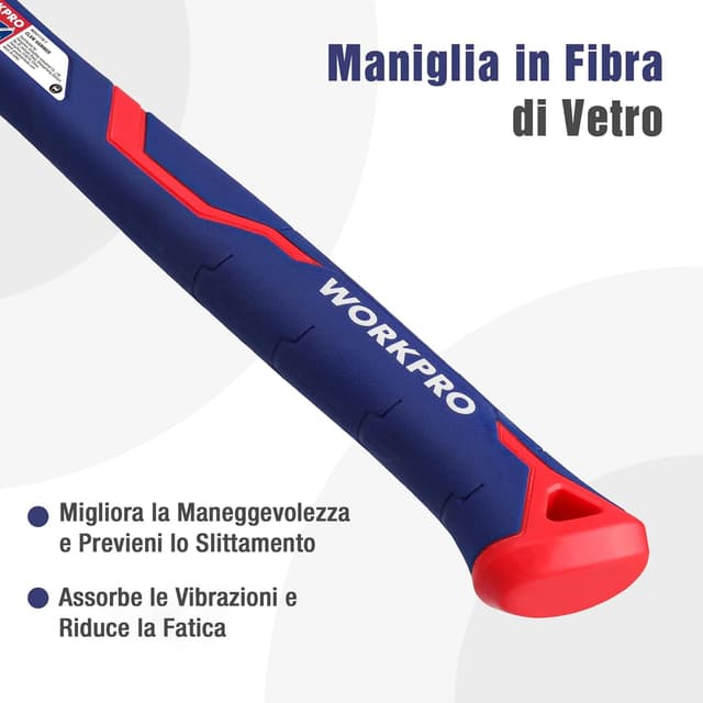 Thumbnail 4 de WORKPRO Martello carpentiere 2 pezzi 🔨