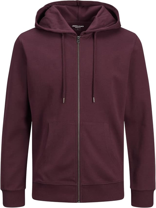Detalle de JACK & JONES Herren Kapuzenjacke einfarbig mit Kordelzug