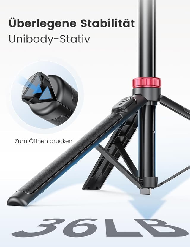 Detalle 2 de Acrhkoor 10,2" dimmbares Ringlicht mit 75-Zoll-Aluminiumstativ für Make-up, TikTok & Live-Streams