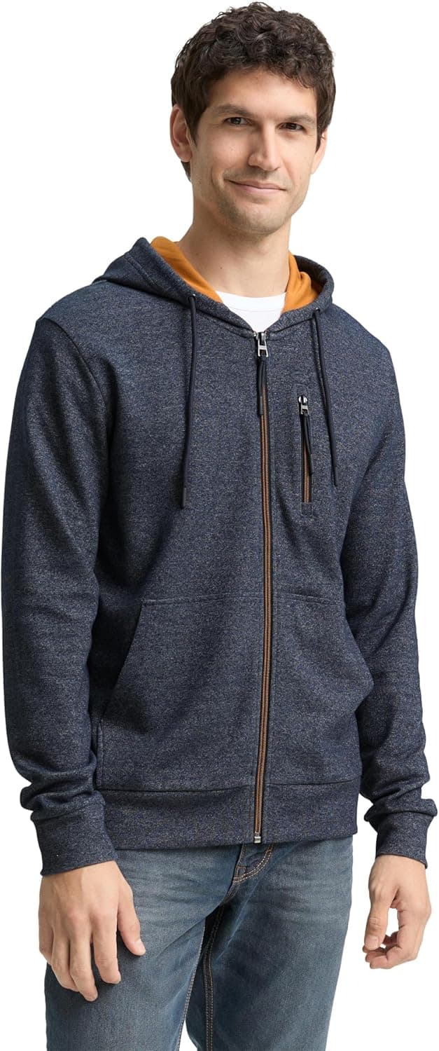 Thumbnail 6 de TOM TAILOR Herren 1048637 Hoodie Sweatjacke mit Kapuze und Streifenmuster