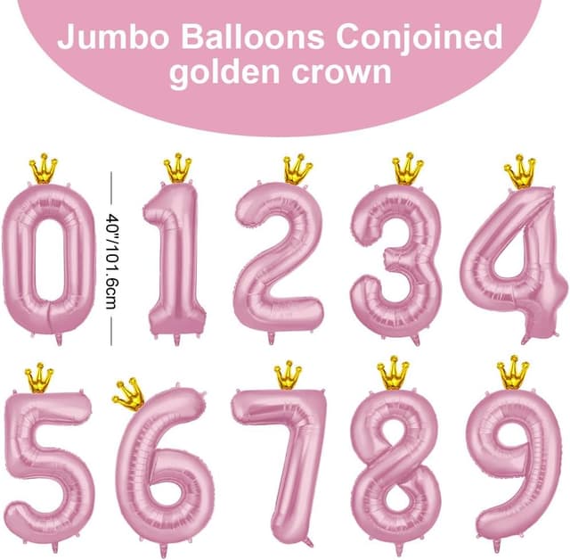 Thumbnail 2 de AOOSU Crown Pink number balloons 40 inch