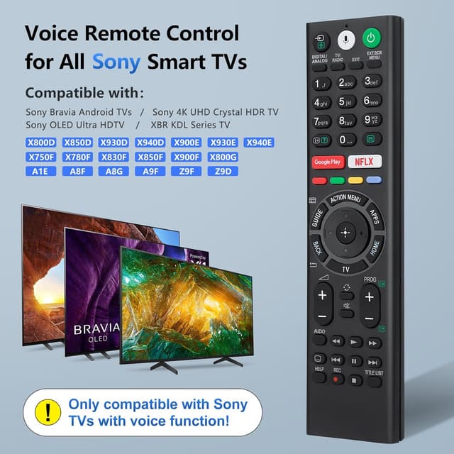 Detalle 2 de Voice Replacement Remote Control for Sony TVs 1-Year Warranty