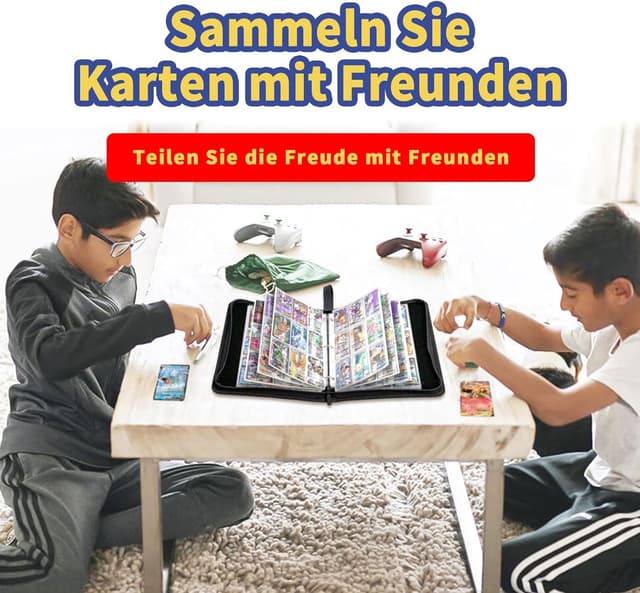 Detalle de HazyZany Sammelkarten-Album mit 3-Ring-Design, wasserdichtem PU & 50 9-Pocket-Blättern (bis zu 900 Karten)